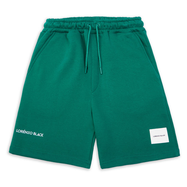 Silicone badge sweat shorts - Alpine Green