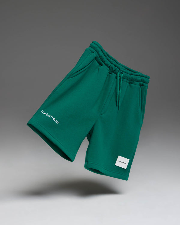 Silicone badge sweat shorts - Alpine Green